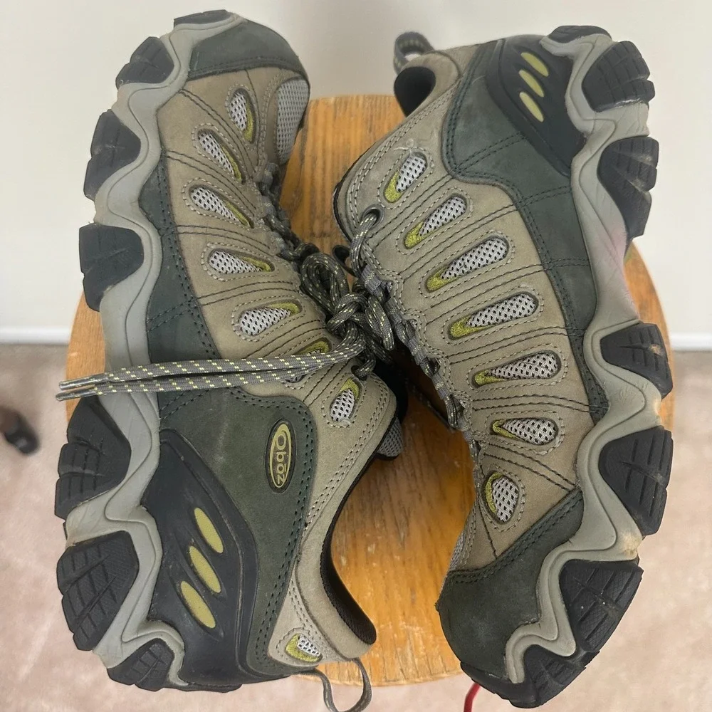 Oboz Sawtooth II Low Mens US 11.5 Hiking Shoes Gray Nubuck Leather Lace Up